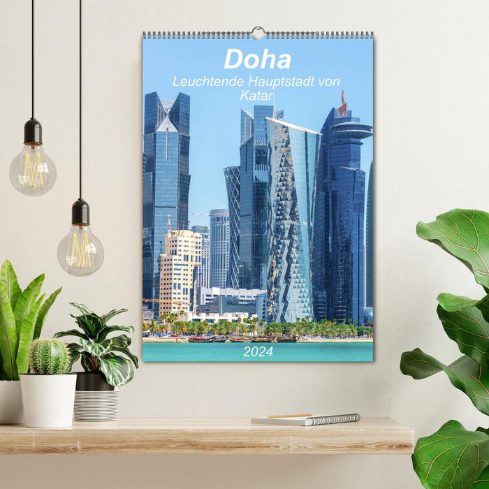 Doha Luminous Capital of Qatar (CALVENDO Wall Calendar 2024) 