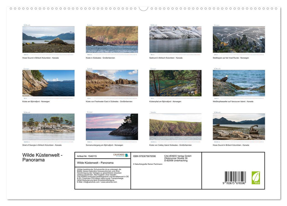 Wilde Küstenwelt - Panorama (CALVENDO Premium Wandkalender 2024)