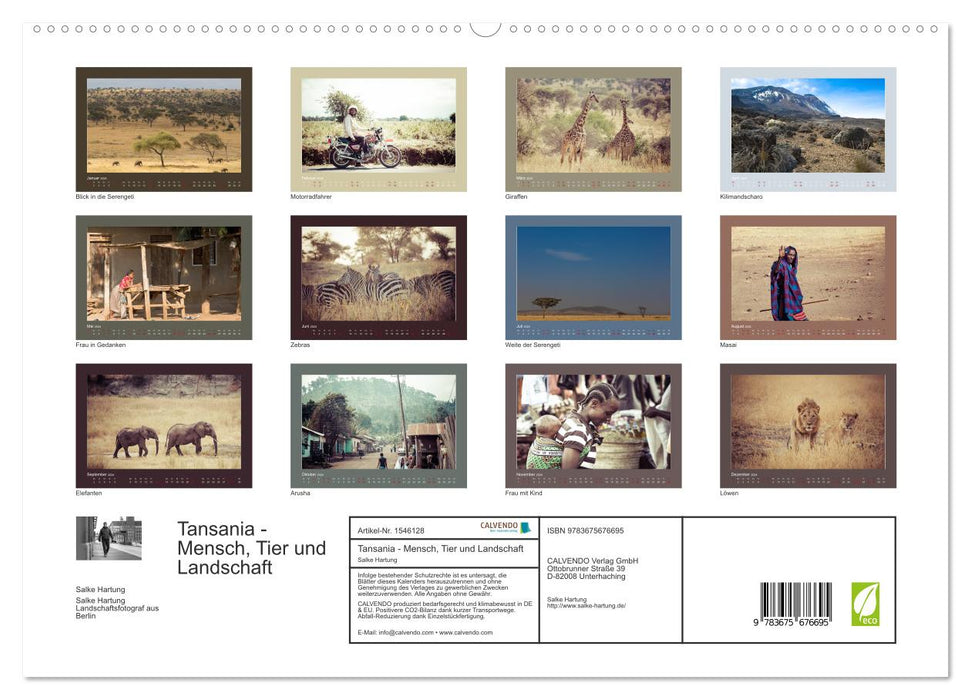 Tansania - Mensch, Tier und Landschaft (CALVENDO Premium Wandkalender 2024)