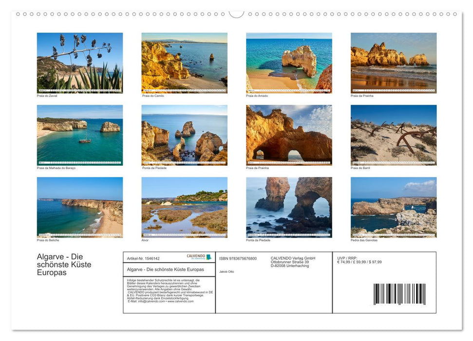 Algarve - The most beautiful coast in Europe (CALVENDO Premium Wall Calendar 2024) 