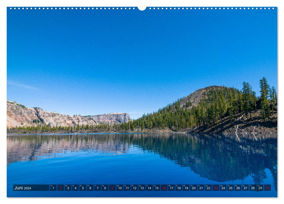 Crater Lake - Oregon's blue volcanic lake (CALVENDO Premium Wall Calendar 2024) 