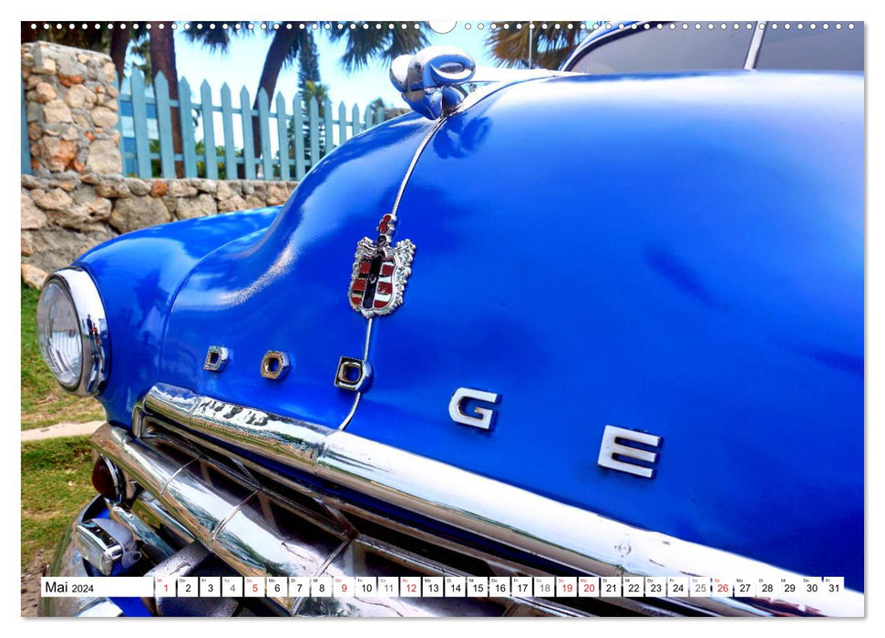 Legendäre Widderköpfe - Oldtimer der Marke Dodge in Kuba (CALVENDO Wandkalender 2024)