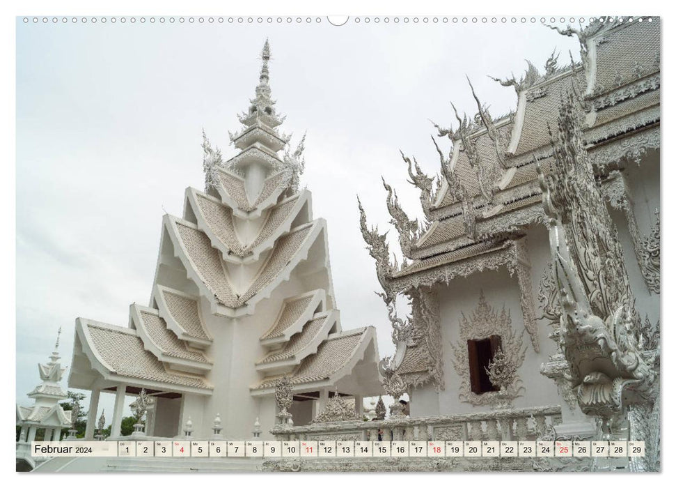 Wat Rong Khun - Faszination Tempel in weiß (CALVENDO Wandkalender 2024)