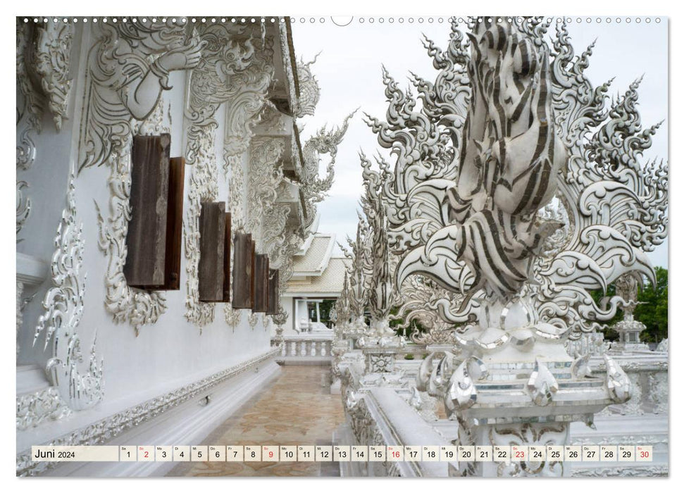 Wat Rong Khun - Fascination Temple in white (CALVENDO wall calendar 2024) 