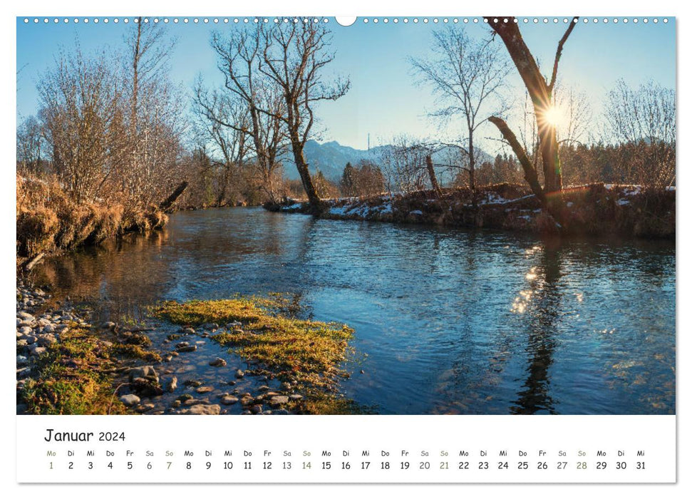 Off into nature - excursion destinations in the Munich area and foothills of the Alps (CALVENDO Premium Wall Calendar 2024) 