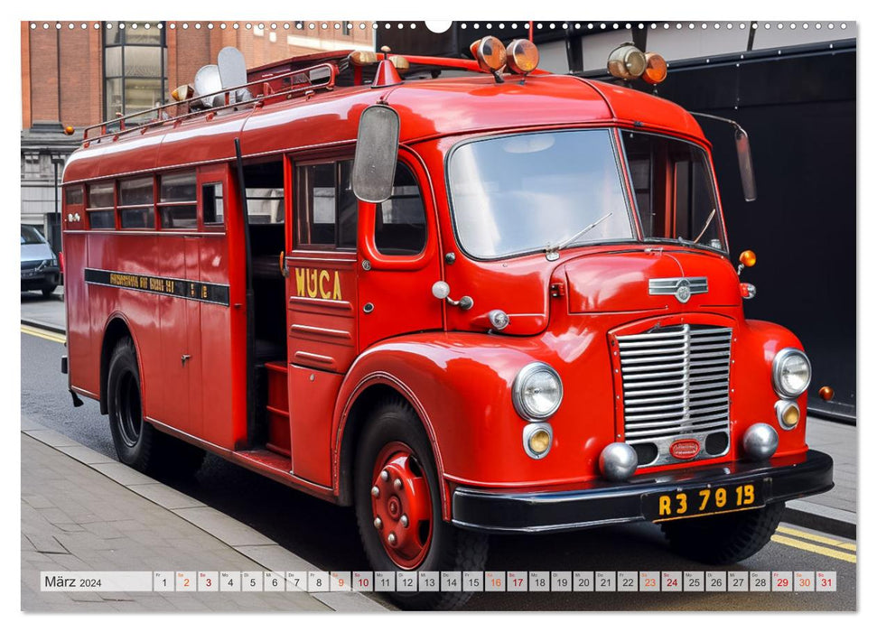 Fantastic nostalgic fire engines (CALVENDO wall calendar 2024) 