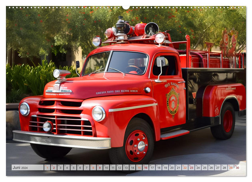 Fantastic nostalgic fire engines (CALVENDO Premium Wall Calendar 2024) 