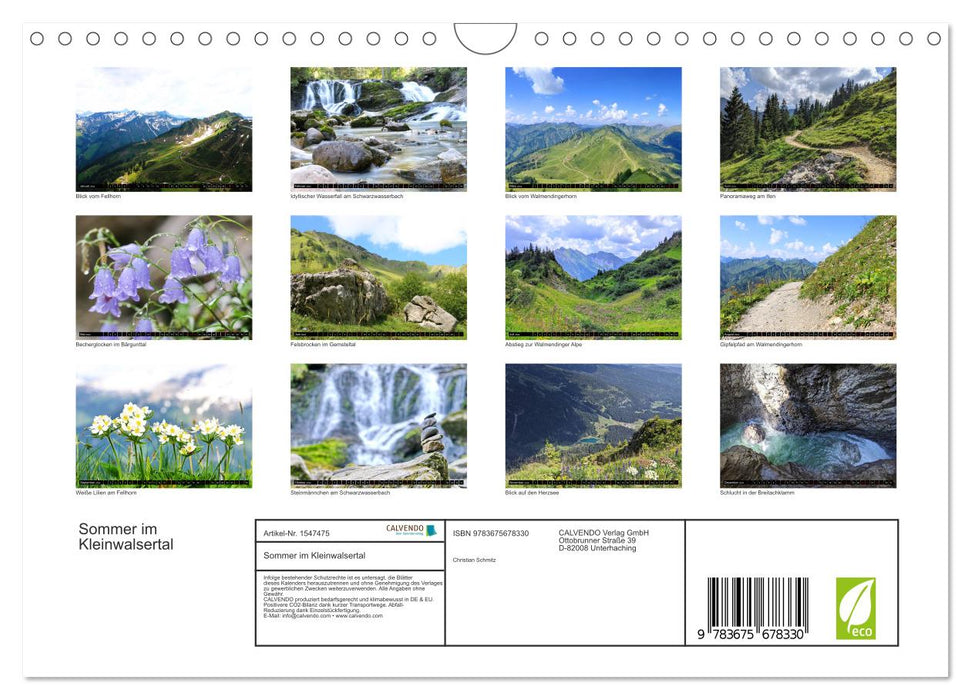 Summer in Kleinwalsertal (CALVENDO wall calendar 2024) 