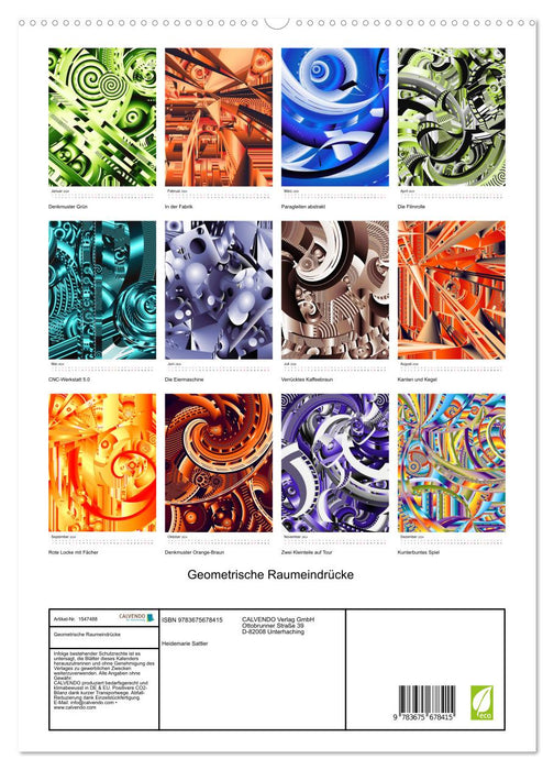 Geometric spatial impressions (CALVENDO Premium Wall Calendar 2024) 