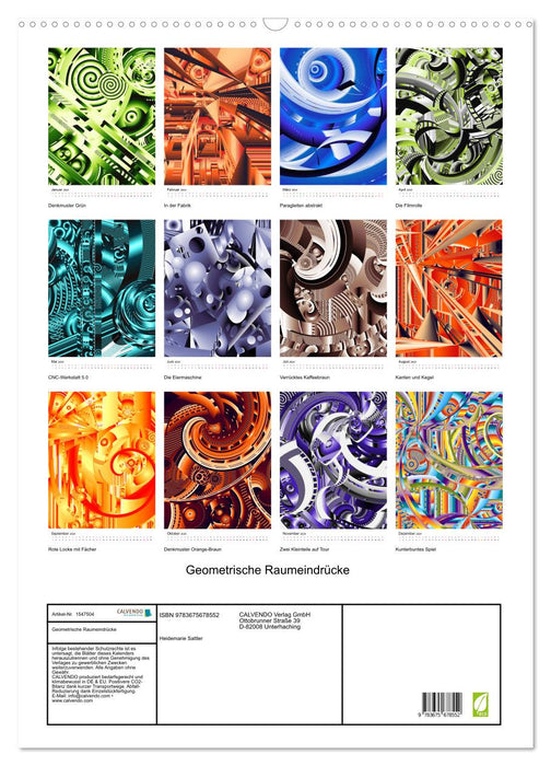 Geometric spatial impressions (CALVENDO wall calendar 2024) 