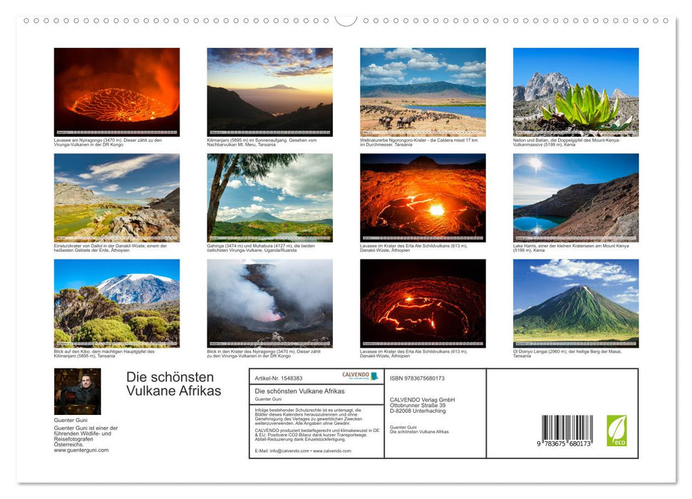 Die schönsten Vulkane Afrikas (CALVENDO Premium Wandkalender 2024)