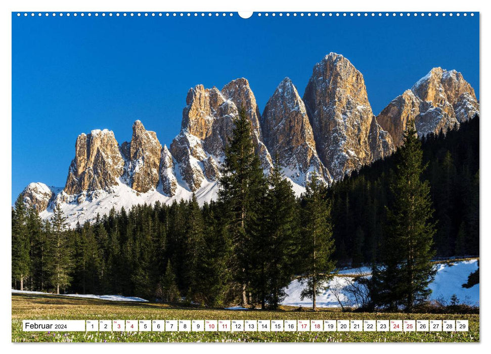 Dolomiten - Die Dreitausender der Bleichen Berge (CALVENDO Premium Wandkalender 2024)