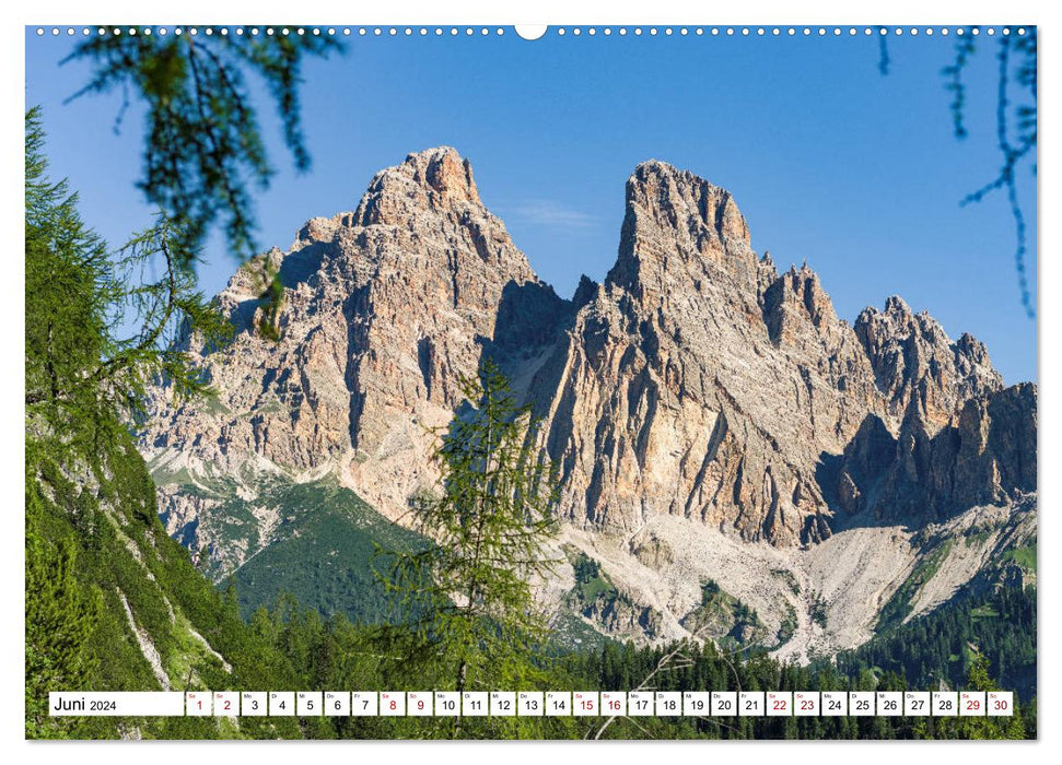 Dolomiten - Die Dreitausender der Bleichen Berge (CALVENDO Premium Wandkalender 2024)