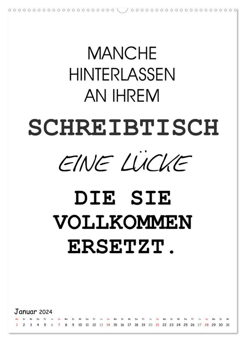 Typo-Kalender für das Büro. Gemeine und lustige Sprüche (CALVENDO Wandkalender 2024)