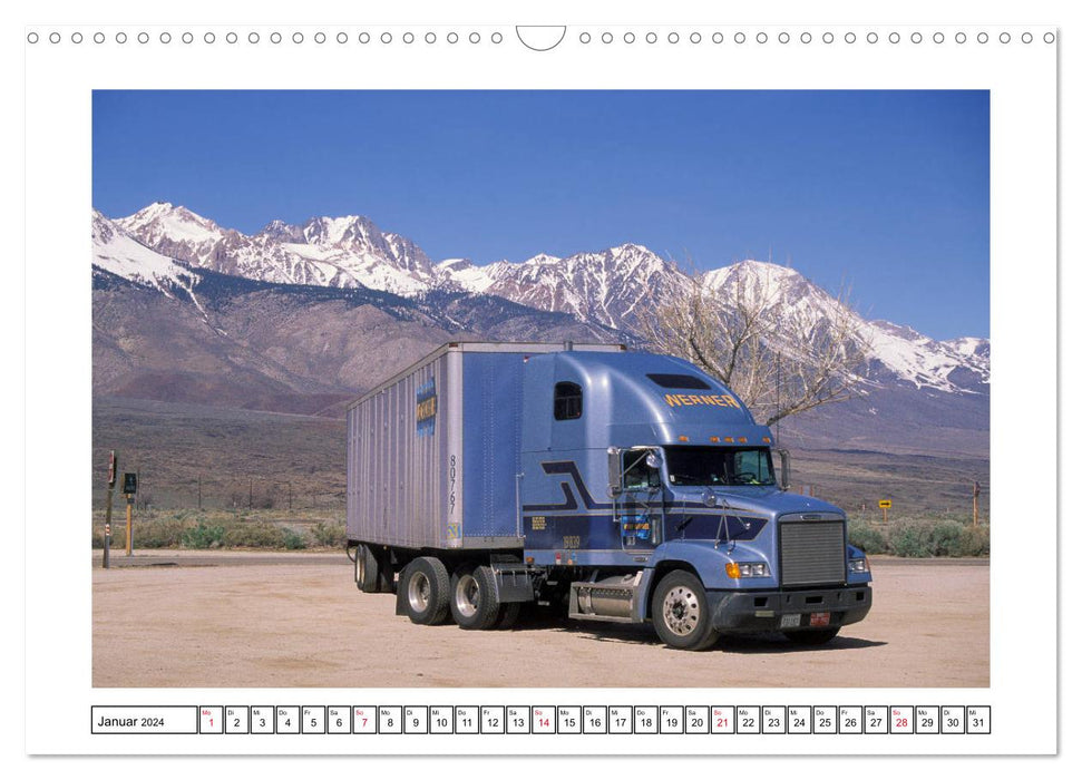 US-Trucks - Auf Achse in Amerika (CALVENDO Wandkalender 2024)