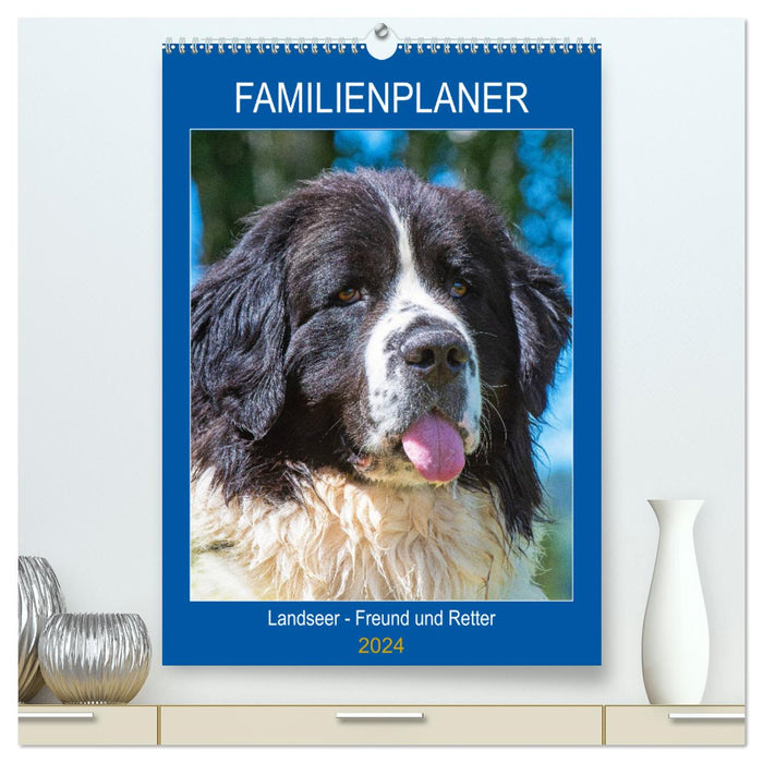 Familienplaner Landseer - Freund und Retter (CALVENDO Premium Wandkalender 2024)
