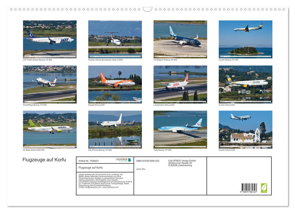 Flugzeuge auf Korfu (CALVENDO Wandkalender 2024)