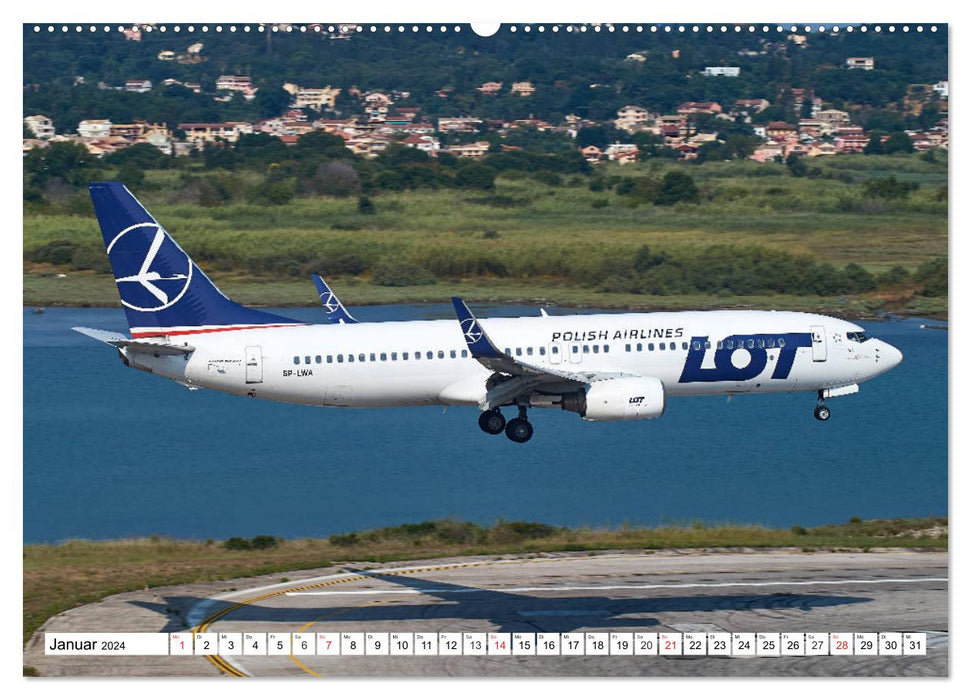 Flugzeuge auf Korfu (CALVENDO Wandkalender 2024)