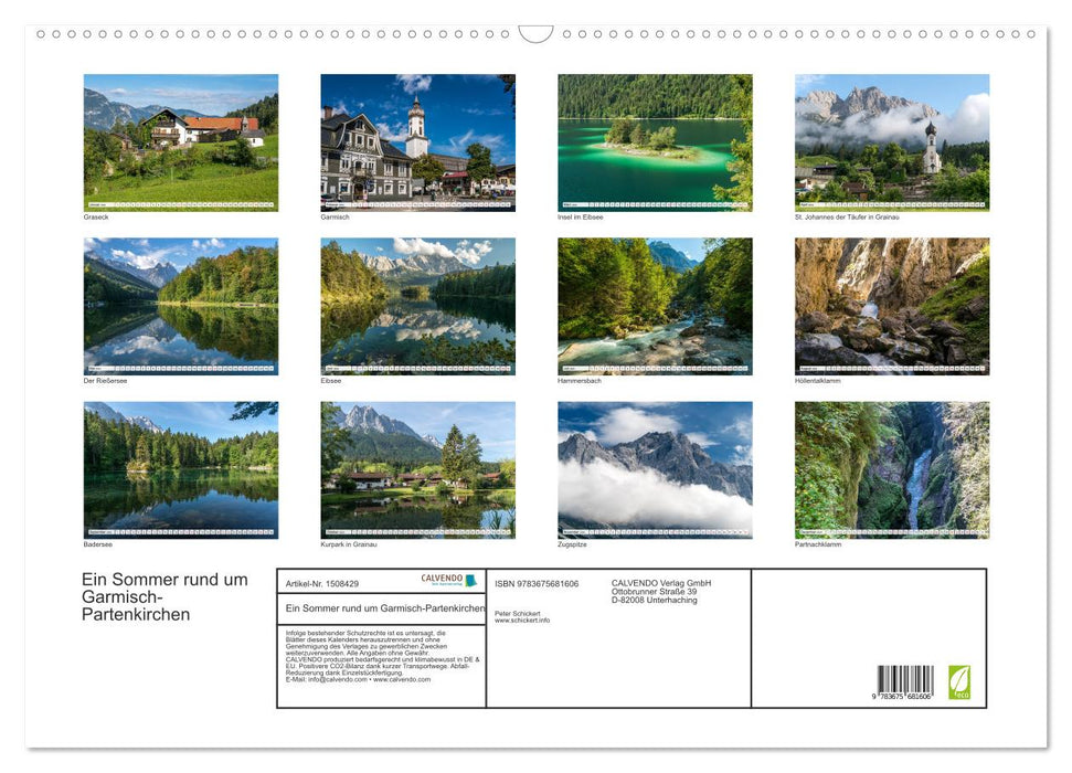 Ein Sommer rund um Garmisch-Partenkirchen (CALVENDO Wandkalender 2024)