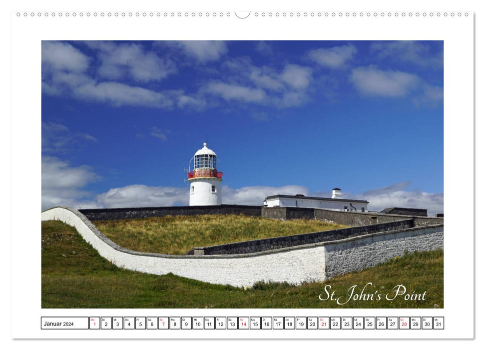 Irish lighthouses - beacons along Ireland's wild coast (CALVENDO Premium Wall Calendar 2024) 