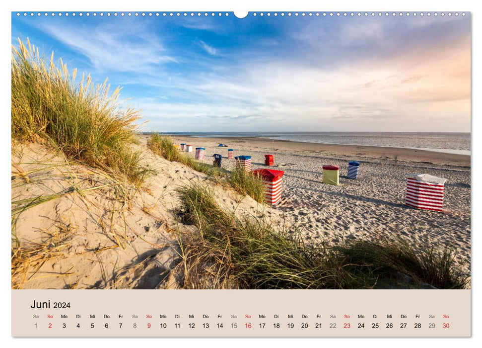 North Sea island of Borkum - island rush in the high seas climate (CALVENDO Premium Wall Calendar 2024) 