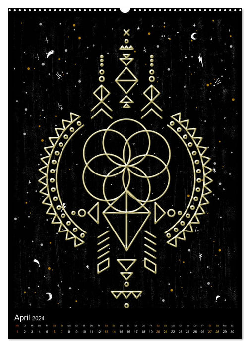 Shamanic energy symbols (CALVENDO Premium Wall Calendar 2024) 