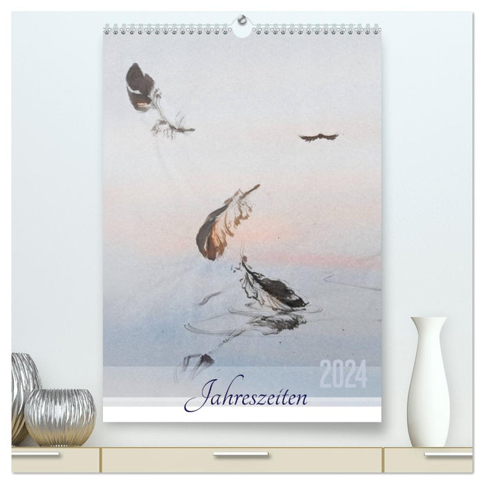 Seasons in the style of Japanese painting - art (CALVENDO Premium Wall Calendar 2024) 