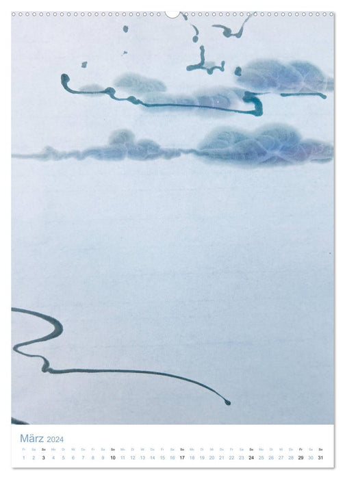 Jahreszeiten in Stil japanischer Malerei - Kunst (CALVENDO Premium Wandkalender 2024)