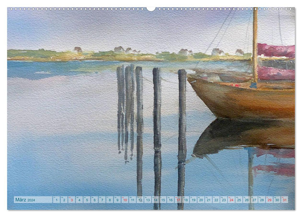 Heiligenhafen in Aquarell (CALVENDO Premium Wandkalender 2024)