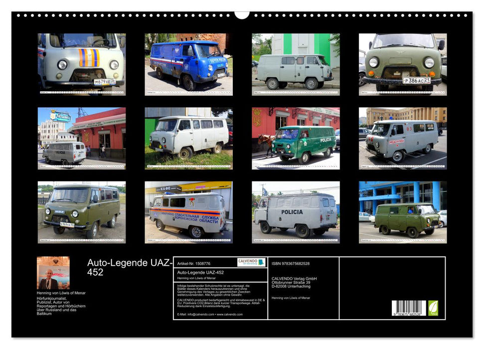 Car legend UAZ-452 - Russia's loaf of bread on wheels (CALVENDO wall calendar 2024)