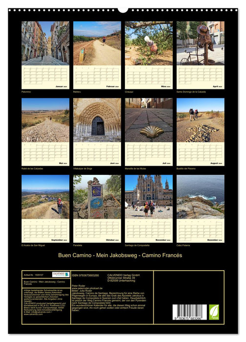 Buen Camino - Mein Jakobsweg - Camino Francés (CALVENDO Premium Wandkalender 2024)