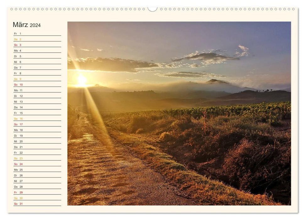 Buen Camino - Pilgerreise auf dem Jakobsweg - Camino Francés (CALVENDO Premium Wandkalender 2024)