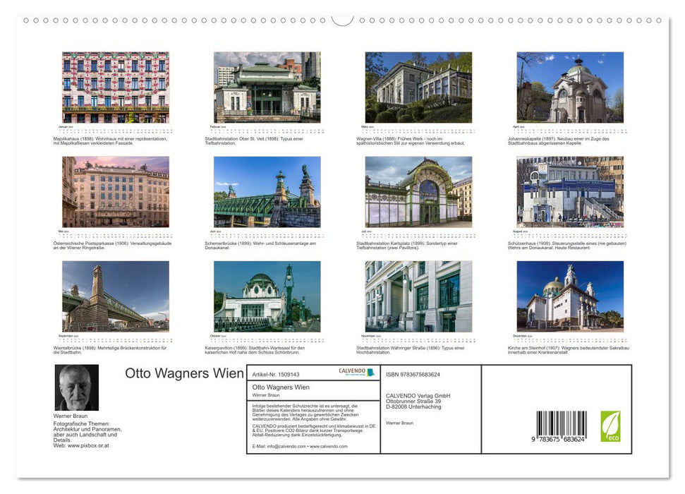 Otto Wagners Wien (CALVENDO Premium Wandkalender 2024)