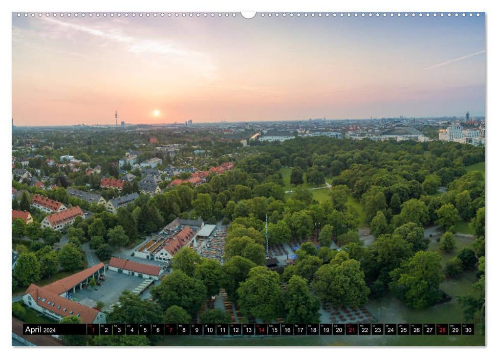 Mein München aus der Luft (CALVENDO Premium Wandkalender 2024)