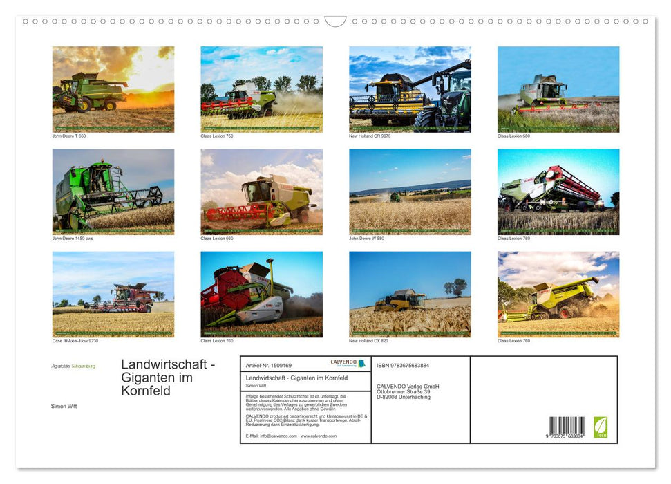 Landwirtschaft - Giganten im Kornfeld (CALVENDO Wandkalender 2024)