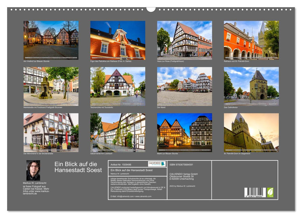 Ein Blick auf die Hansestadt Soest (CALVENDO Wandkalender 2024)
