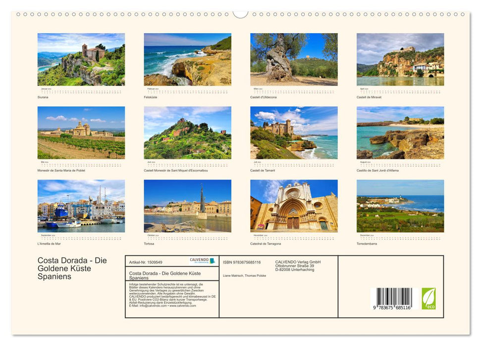 Costa Dorada - Die Goldene Küste Spaniens (CALVENDO Premium Wandkalender 2024)