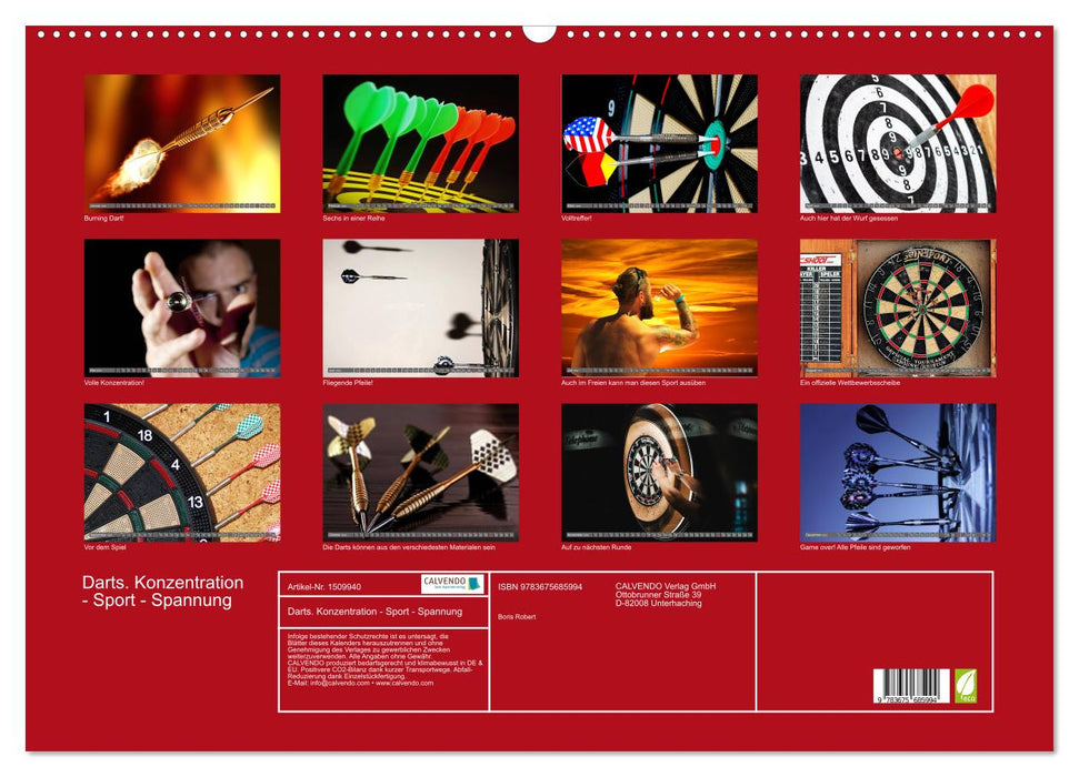 Darts. Konzentration - Sport - Spannung (CALVENDO Wandkalender 2024)