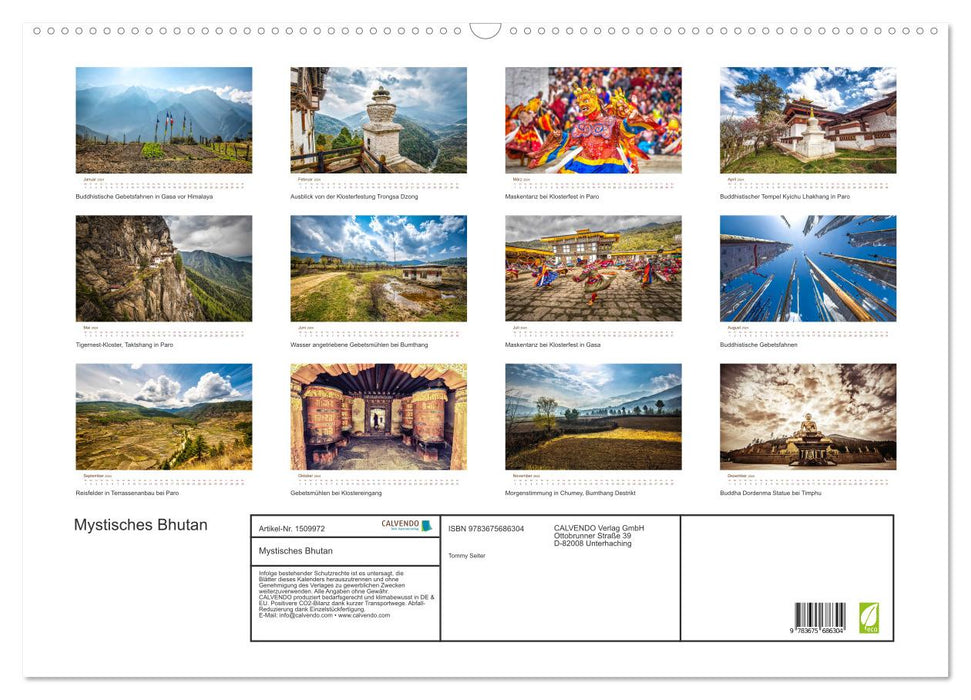 Mystisches Bhutan (CALVENDO Wandkalender 2024)