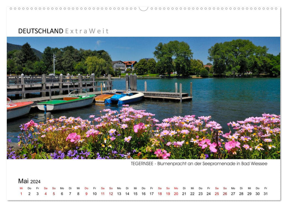 Weißblaue Impressionen vom TEGERNSEE Panoramabilder (CALVENDO Premium Wandkalender 2024)