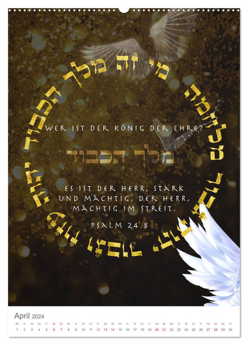 Psalmen Tehilim Hebräisch - Deutsch (CALVENDO Premium Wandkalender 2024)