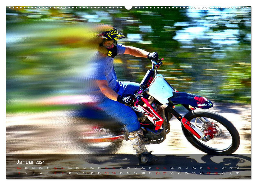 Motocross - pure adrénaline (Calendrier mural CALVENDO Premium 2024) 
