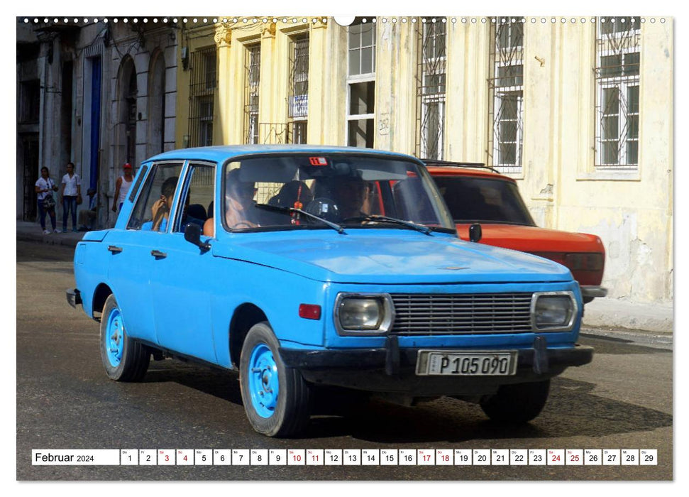 Pure nostalgia - GDR vehicles in Cuba (CALVENDO Premium Wall Calendar 2024) 