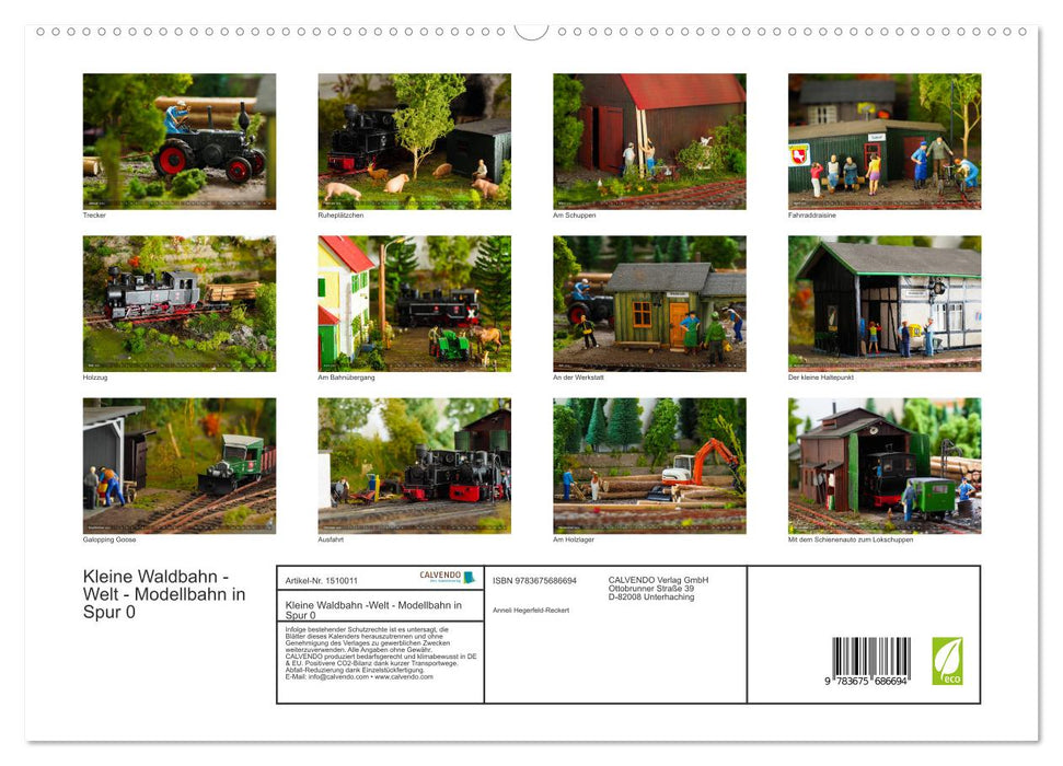Small forest railway world - model railway in gauge 0 (CALVENDO Premium wall calendar 2024) 