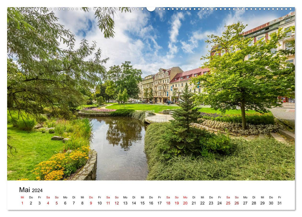Westböhmisches Bäderdreieck - Karlsbad, Marienbad und Franzensbad (CALVENDO Premium Wandkalender 2024)