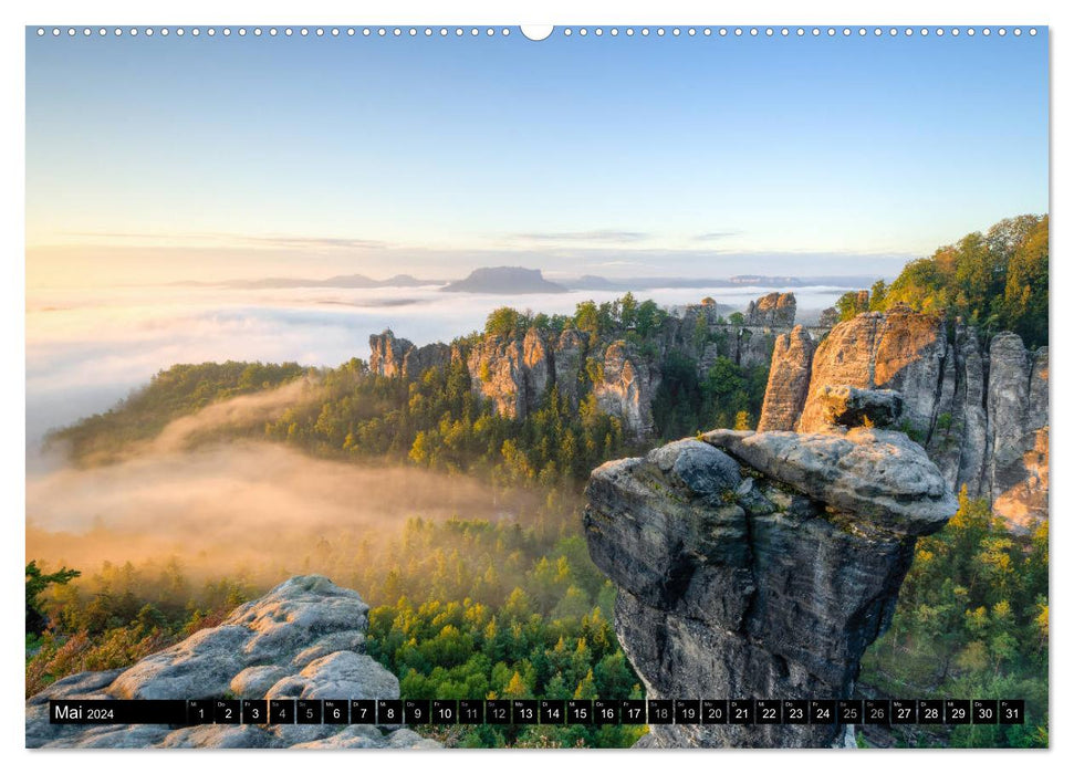 Wunderschönes Elbsandsteingebirge (CALVENDO Premium Wandkalender 2024)