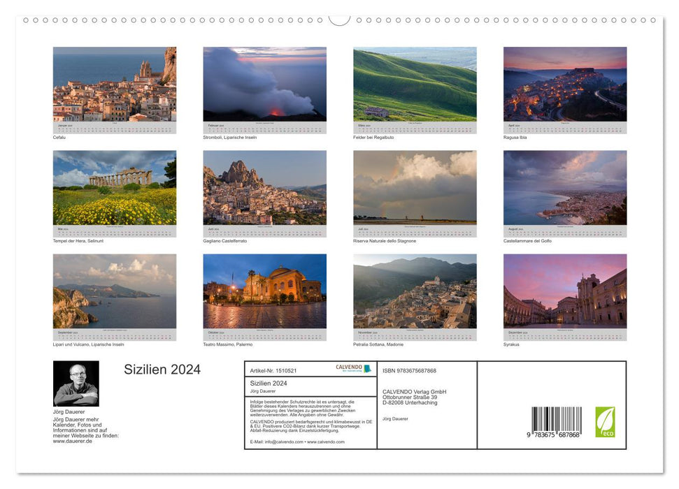 Sizilien 2024 (CALVENDO Premium Wandkalender 2024)