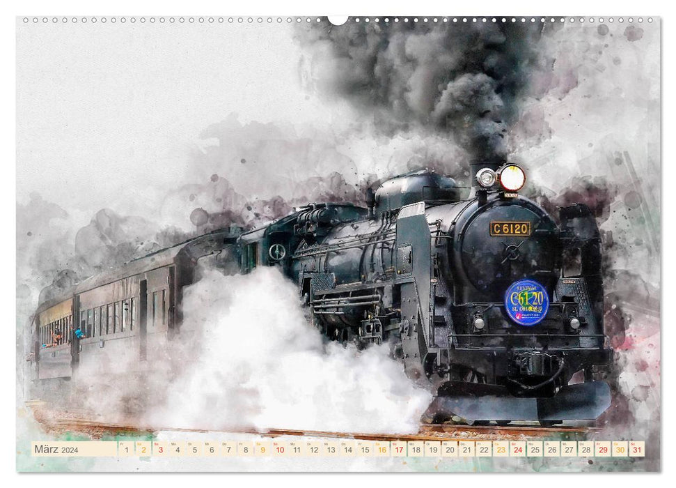 Dampflokomotiven - wunderschöne Dampfloks aus Deutschland und der Welt (CALVENDO Premium Wandkalender 2024)