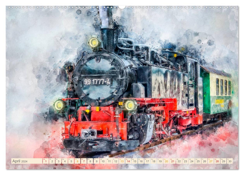 Locomotives à vapeur - de belles locomotives à vapeur d'Allemagne et du monde (Calendrier mural CALVENDO Premium 2024) 