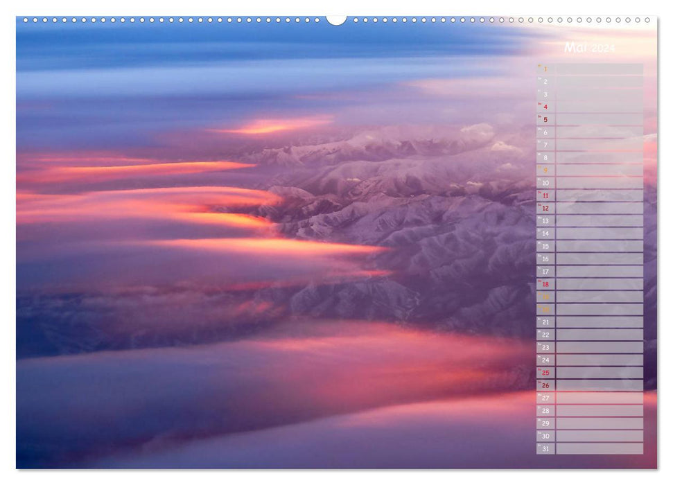 Colours of Flight - Stimmungen über den Wolken (CALVENDO Wandkalender 2024)